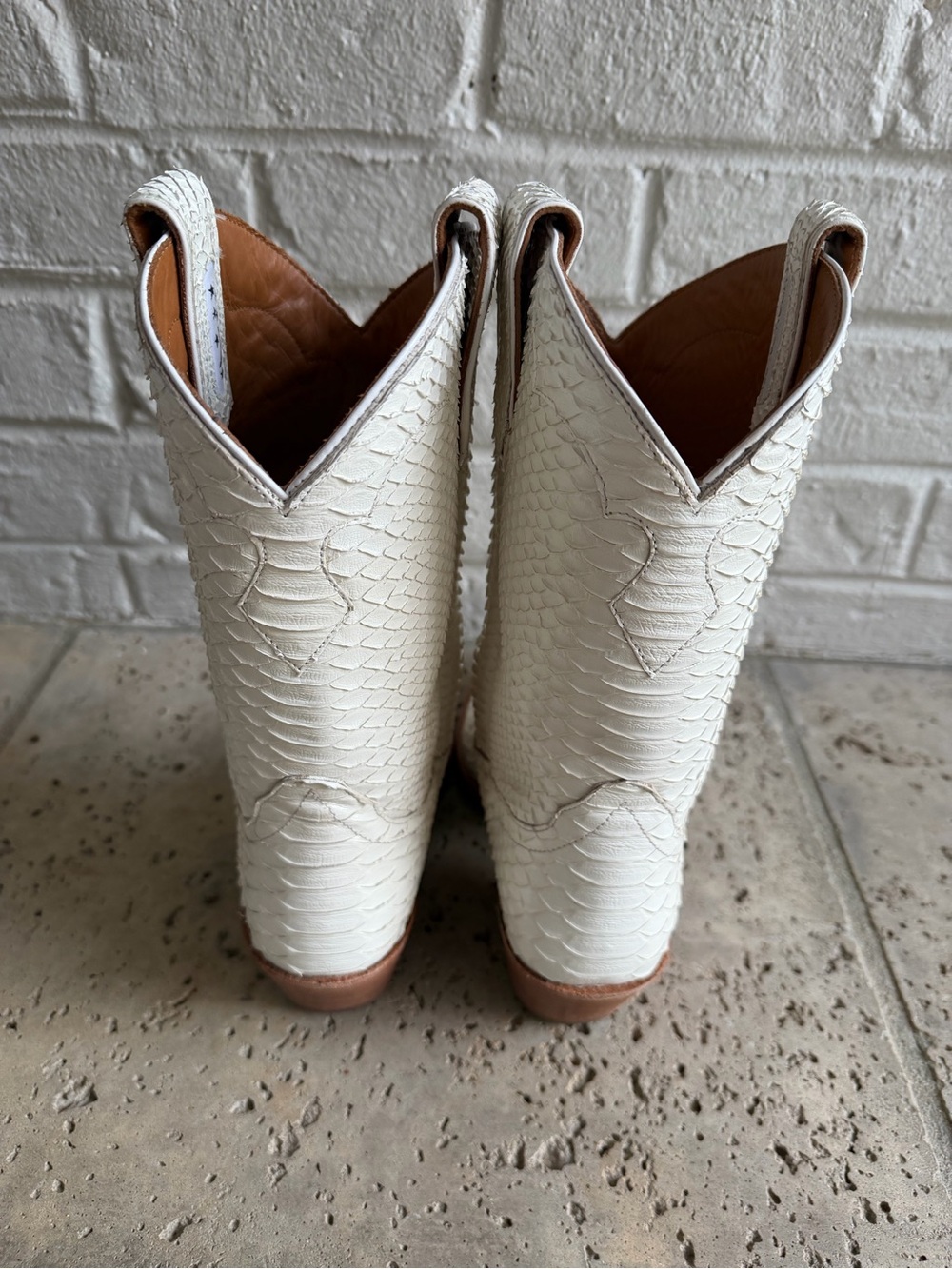 White Western Heeled Boot - Women's Stylish Cowboy Boot - Picture 14 of 15